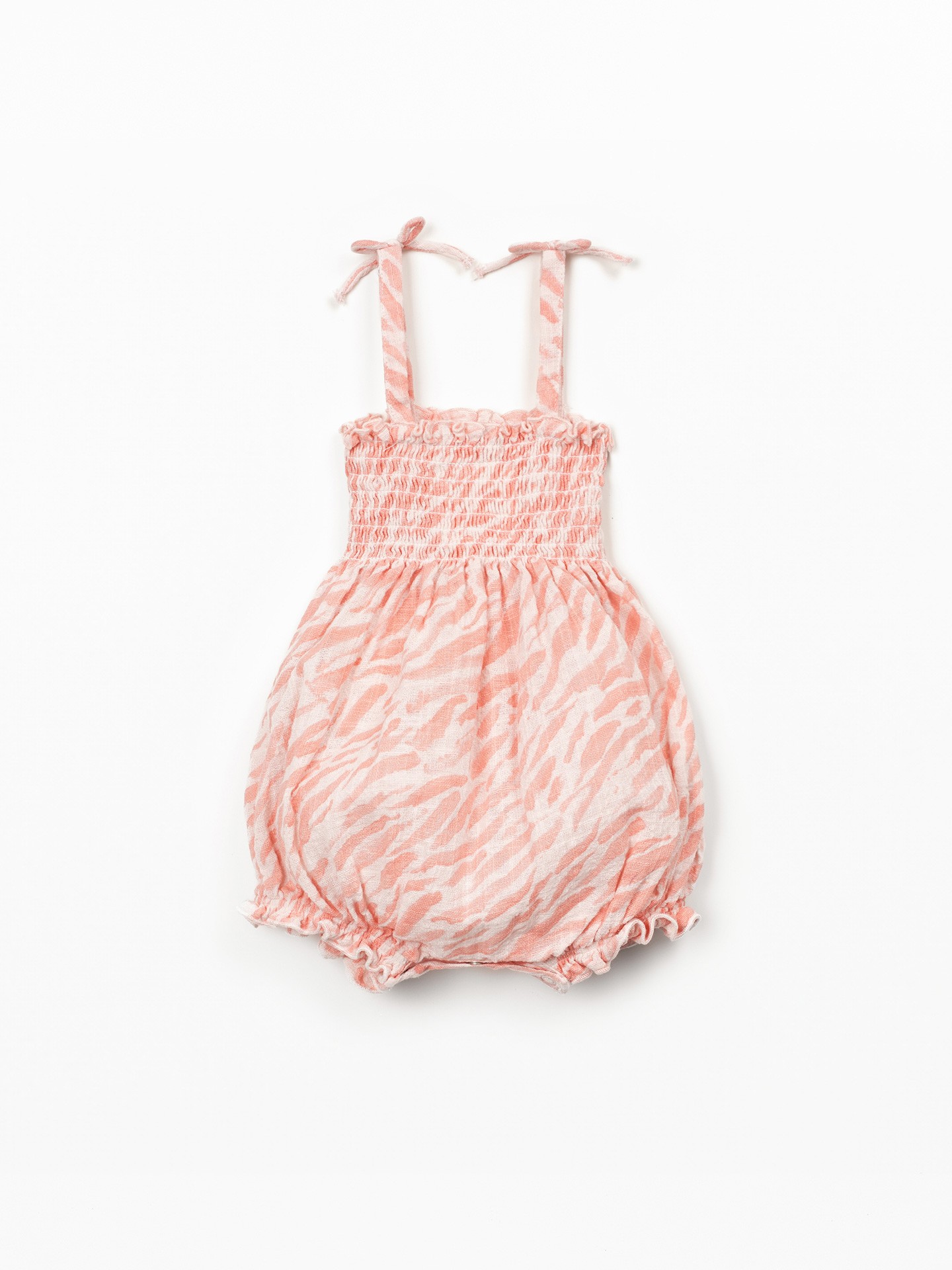 Organic cotton jumpsuit with zebra print