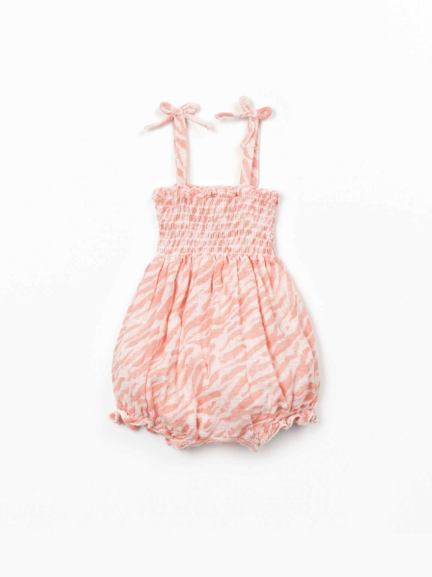 Organic cotton jumpsuit with zebra print