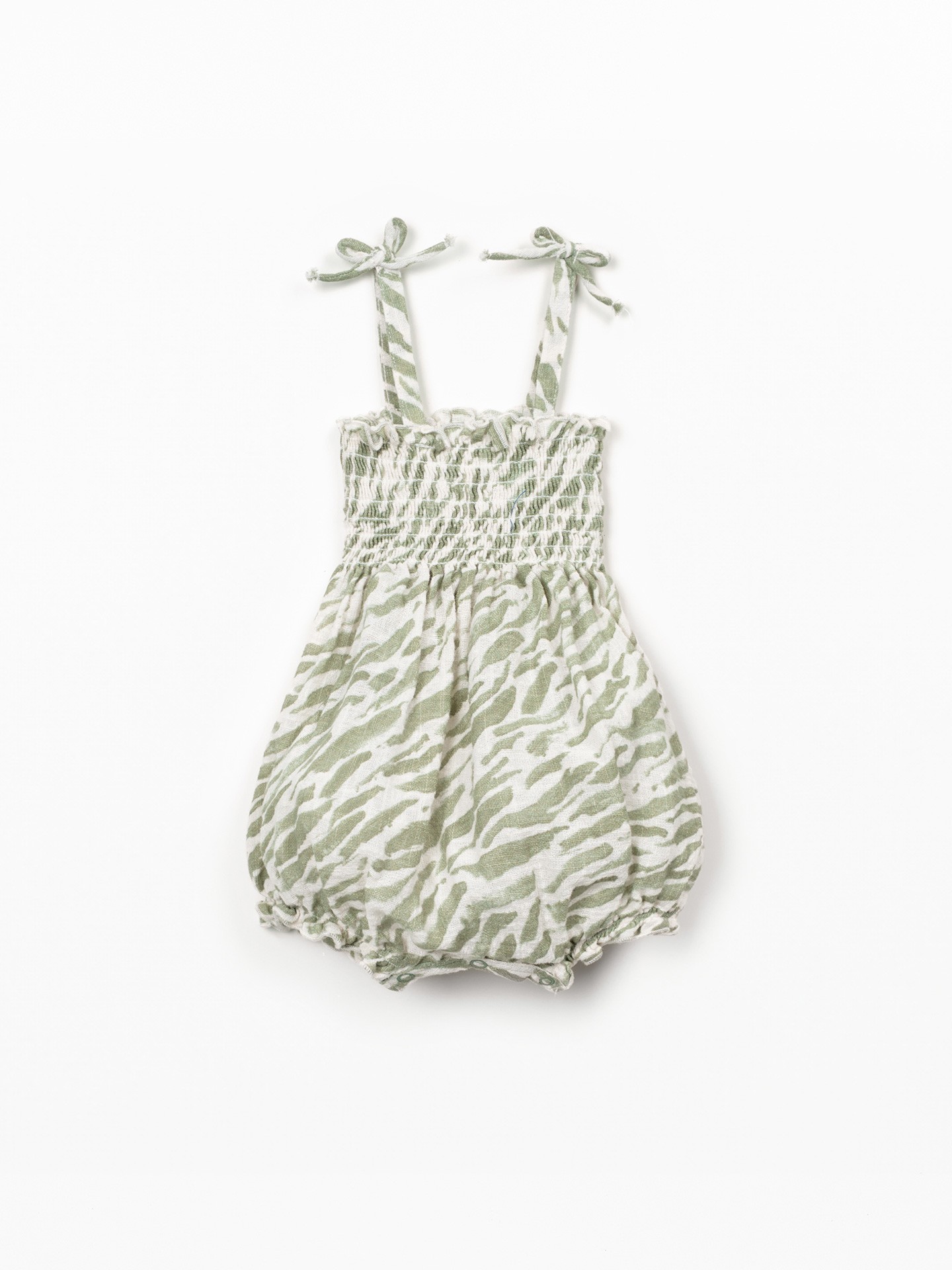 Organic cotton jumpsuit with zebra print
