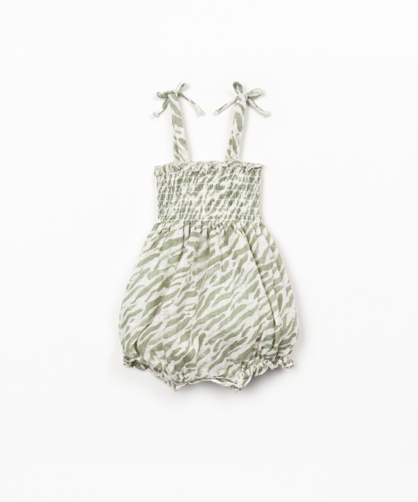Organic cotton jumpsuit with zebra print