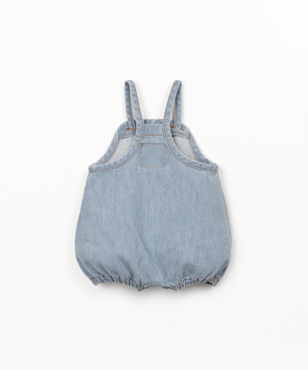 Denim jumpsuit with adjustable straps