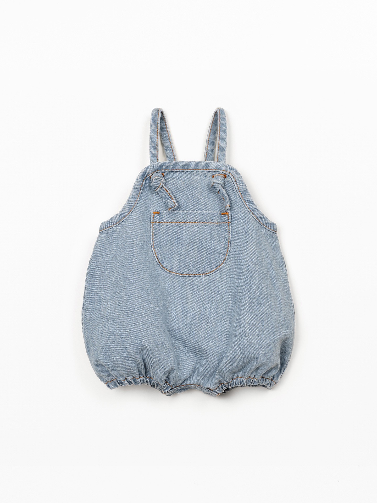 Denim jumpsuit with adjustable straps