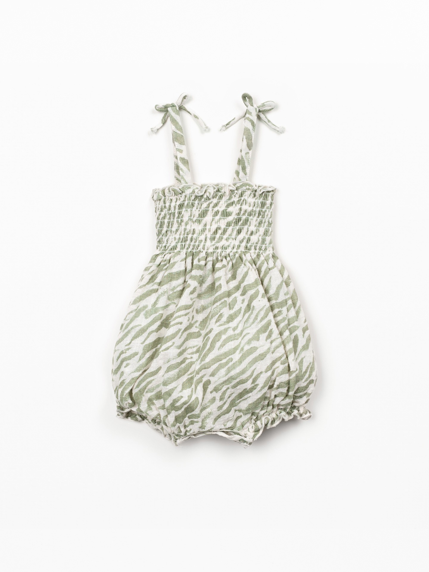 Organic cotton jumpsuit with zebra print