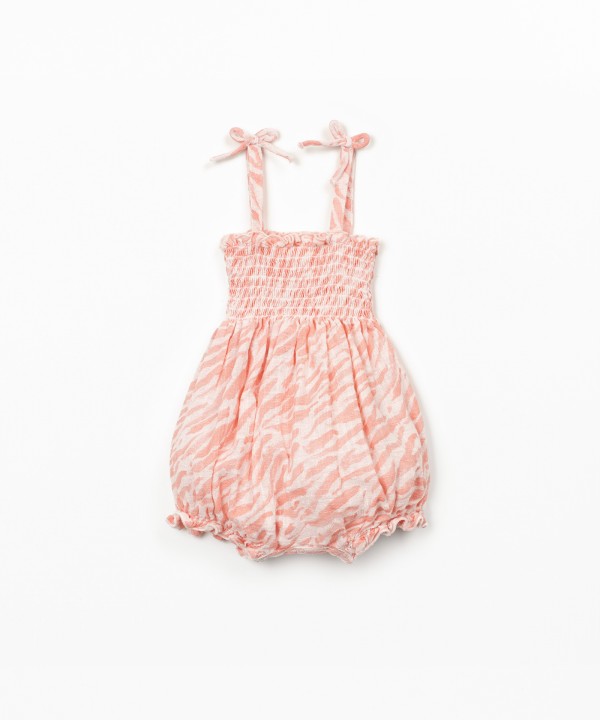 Organic cotton jumpsuit with zebra print