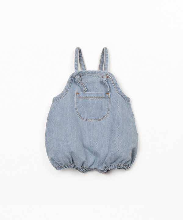 Denim jumpsuit with adjustable straps