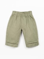 Cal�a de linho com cinto el�stico