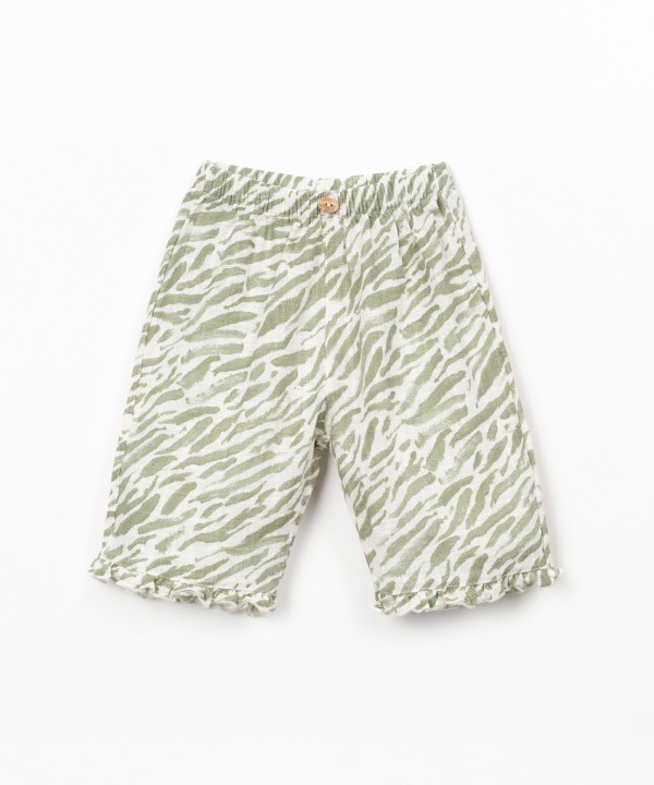 Trousers with print and elastic waistband