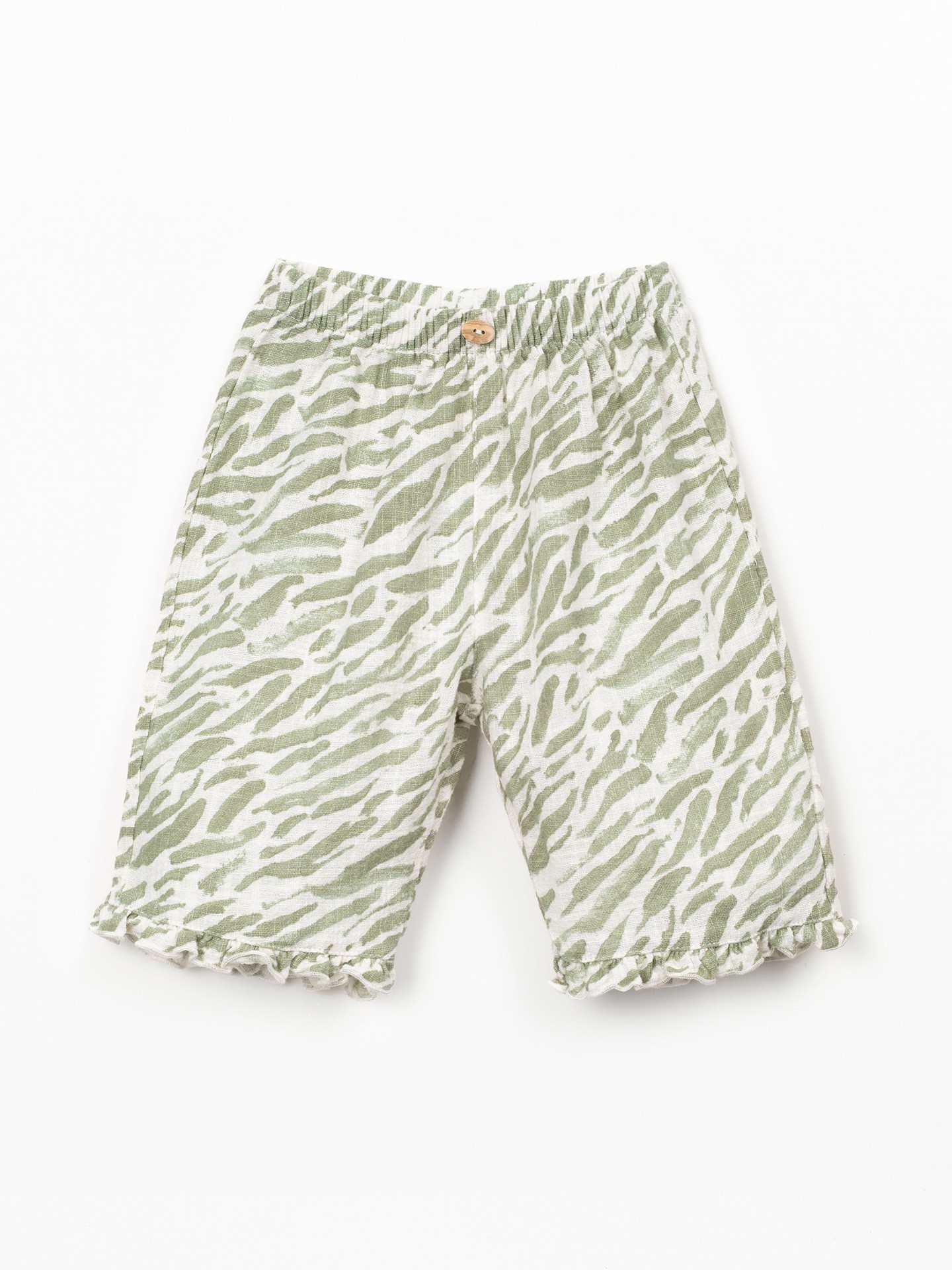 Trousers with print and elastic waistband