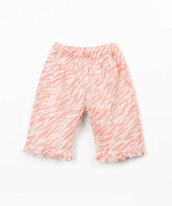 Trousers with print and elasticated waist