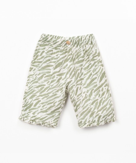 Trousers with print and elastic waistband