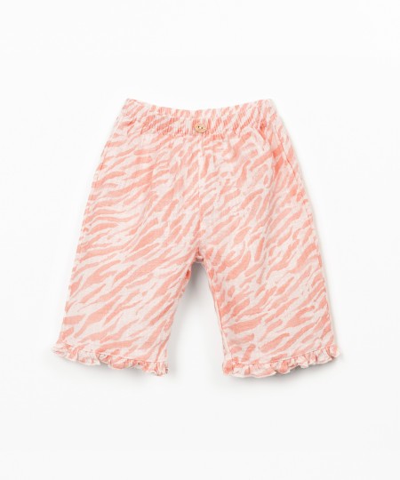 Trousers with print and elasticated waist