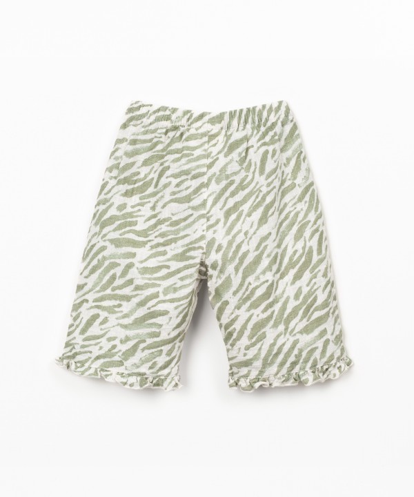 Trousers with print and elastic waistband