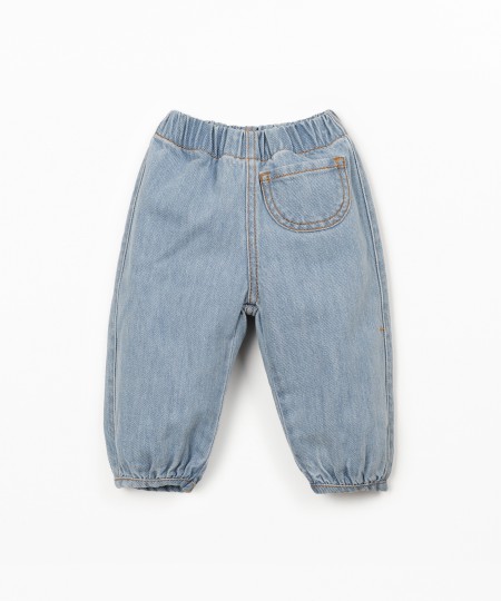 Denim pants with pocket