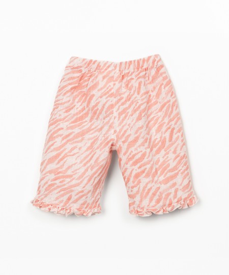 Trousers with print and elasticated waist