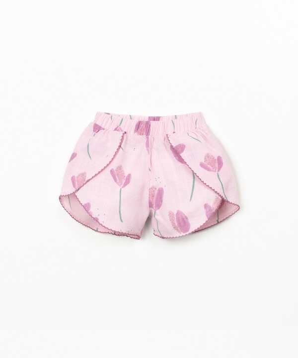 Fabric shorts with side panels