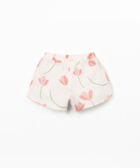 Fabric shorts with side inserts