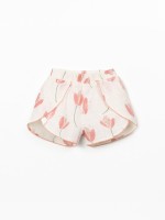 Fabric shorts with side inserts