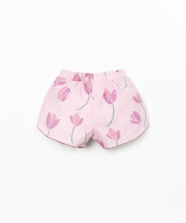 Fabric shorts with side panels