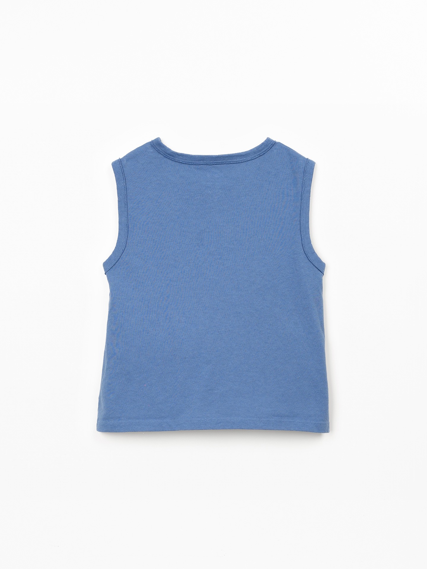 T-shirt sem mangas com mistura de fibras naturais e fibras recicladas