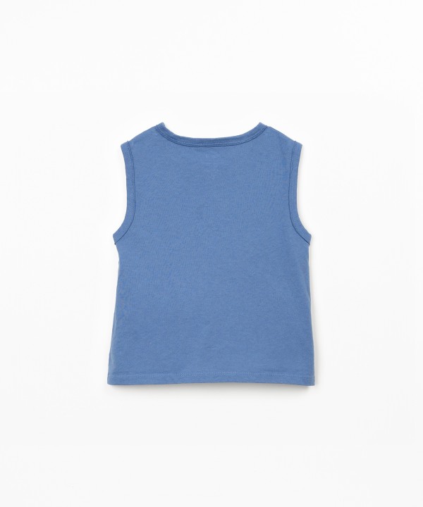 T-shirt sem mangas com mistura de fibras naturais e fibras recicladas