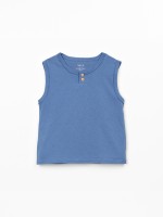 T-shirt sem mangas com mistura de fibras naturais e fibras recicladas