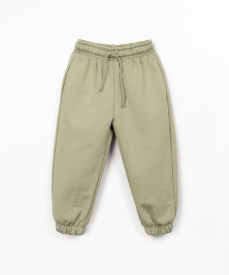 Jersey trousers with a blend of natural fibres and recycled fibres