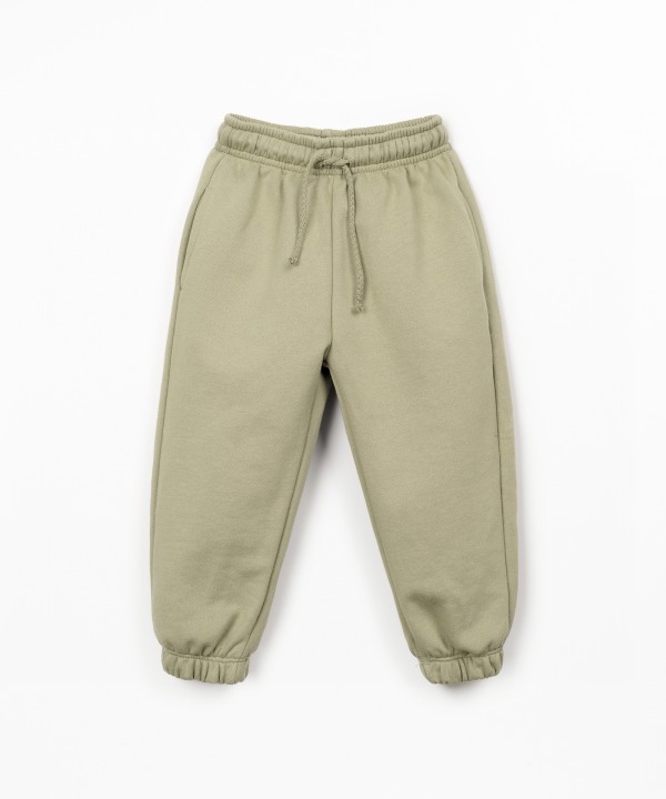 Jersey trousers with a blend of natural fibres and recycled fibres