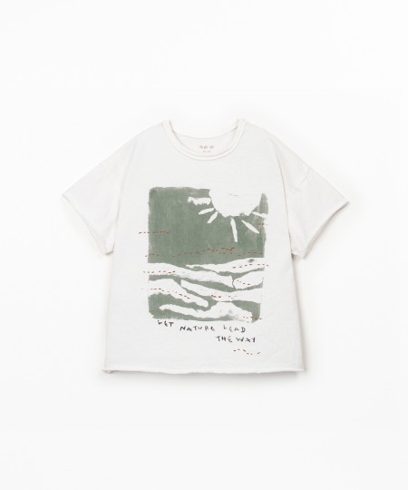 T-shirt de malha com mistura de algodão orgânico e algodão reciclado