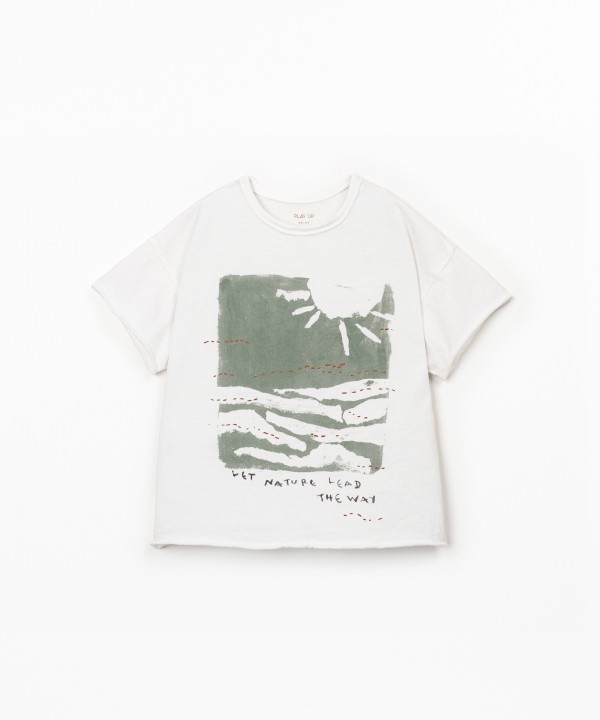 T-shirt de malha com mistura de algod�o org�nico e algod�o reciclado