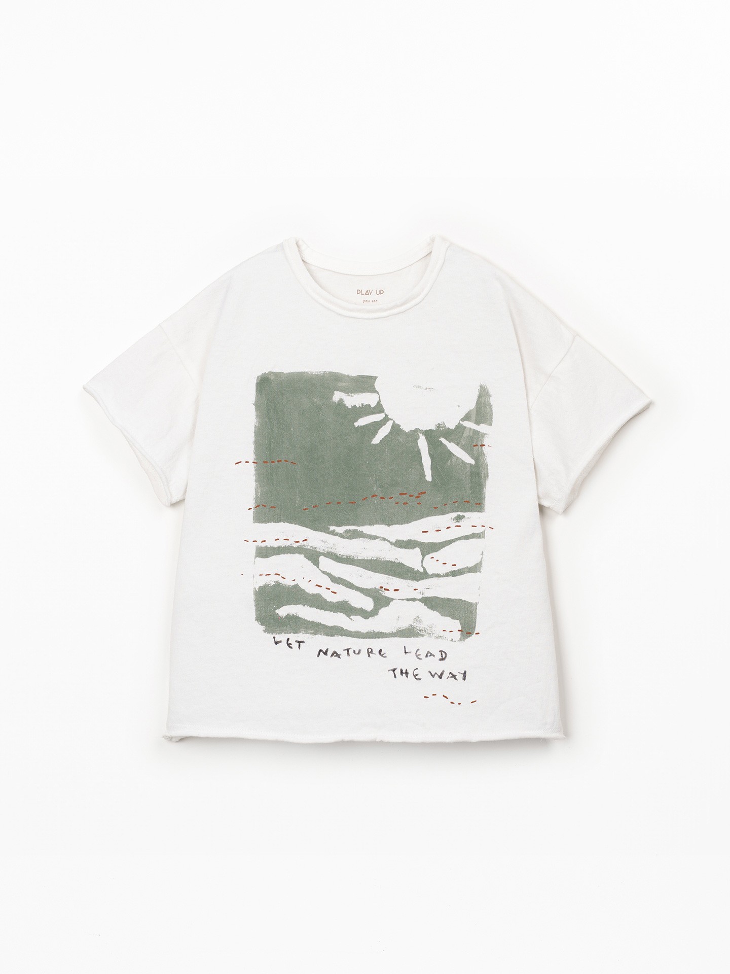 T-shirt de malha com mistura de algodão orgânico e algodão reciclado