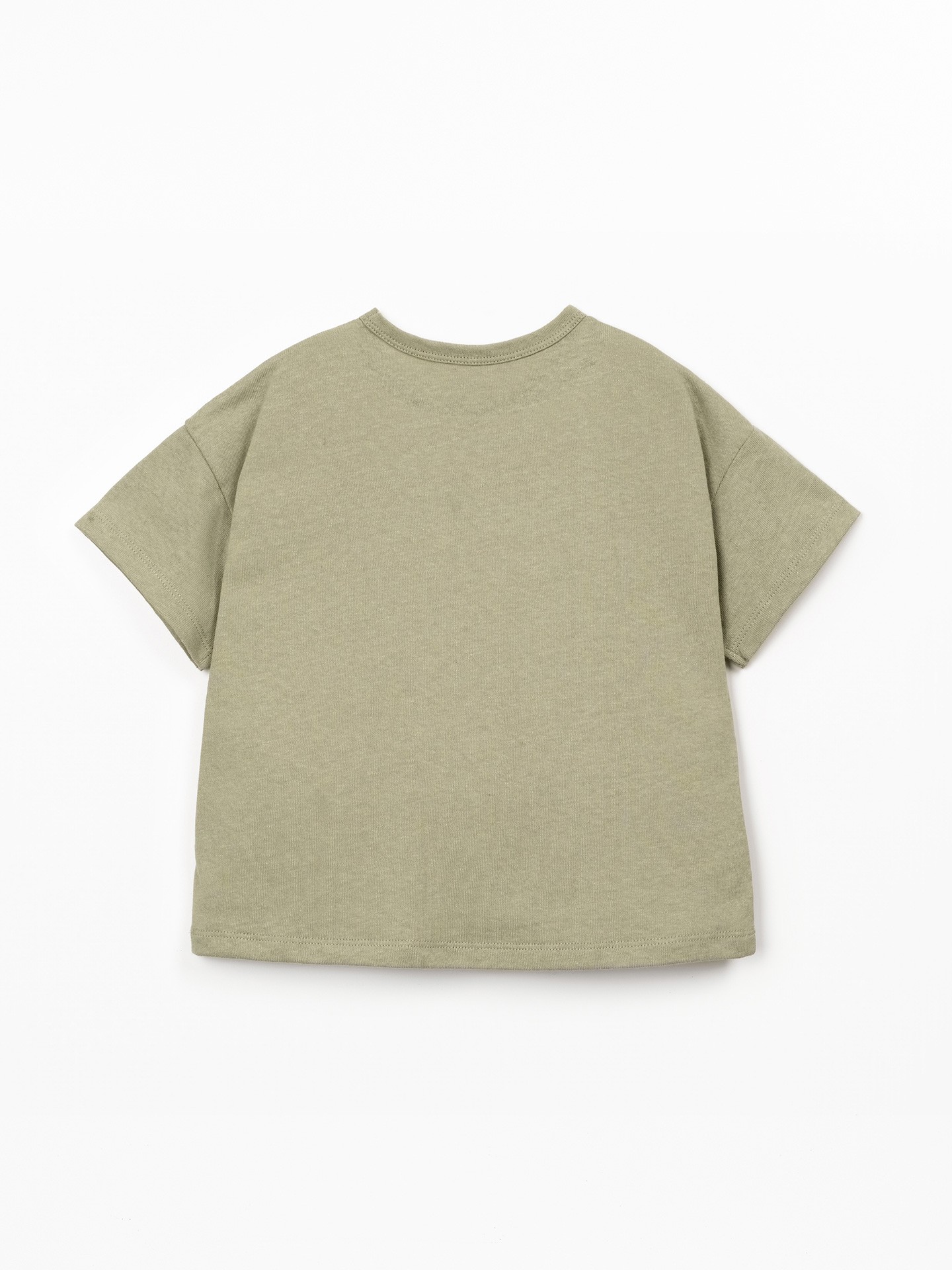 T-shirt de malha em algodão orgânico e linho