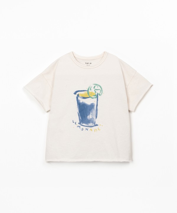 T-shirt de malha com mistura de algod�o org�nico e algod�o reciclado