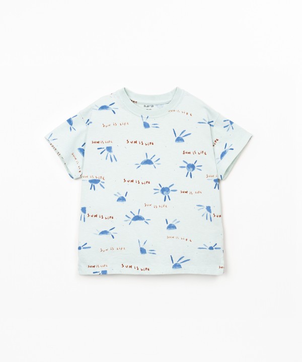 T-shirt anti-uv com estampado de sol