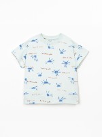 T-shirt anti-uv com estampado de sol