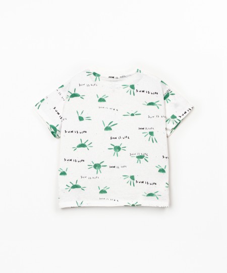 T-shirt anti-uv com estampado de sol