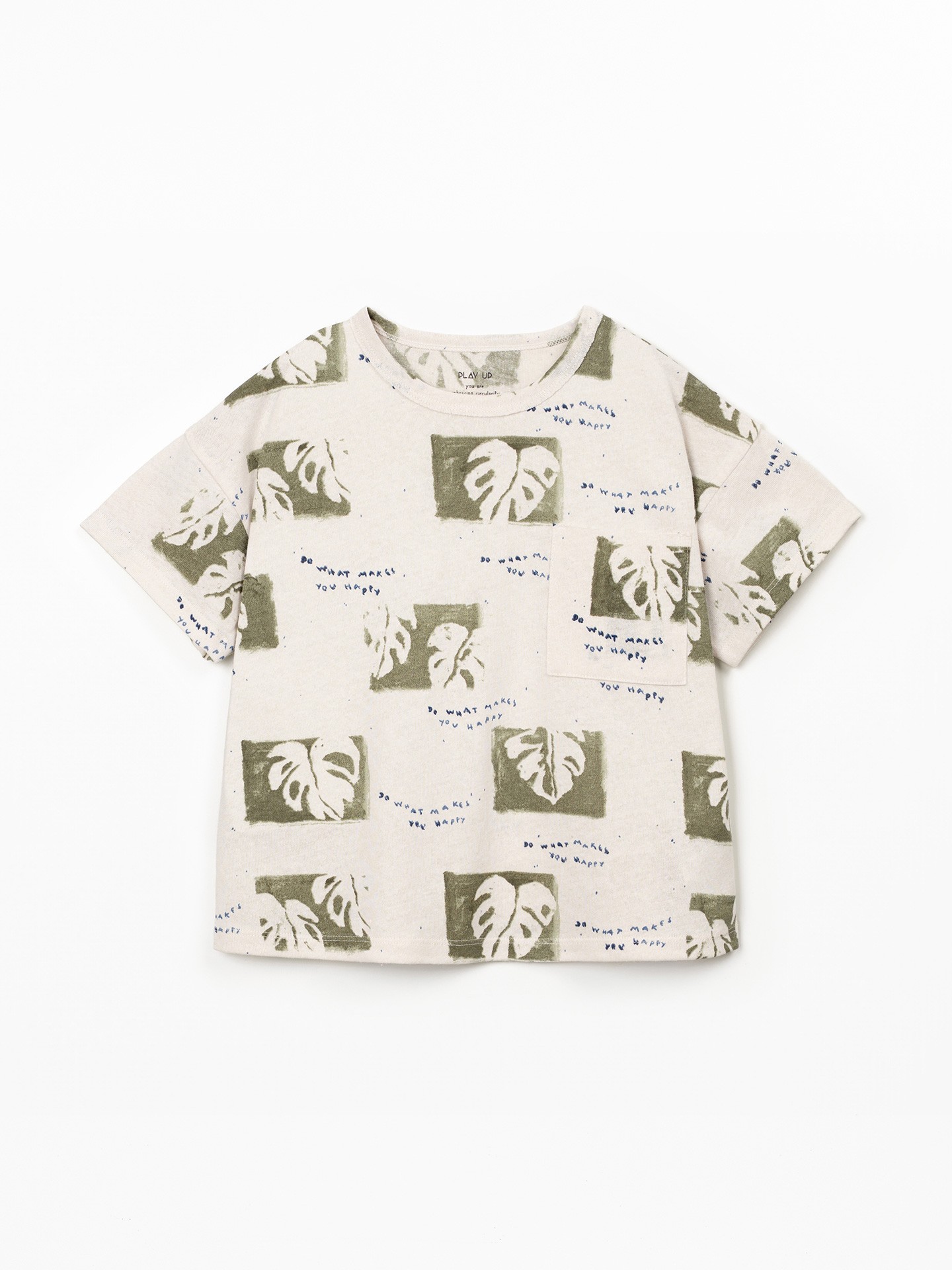 T-shirt em mistura de fibras naturais