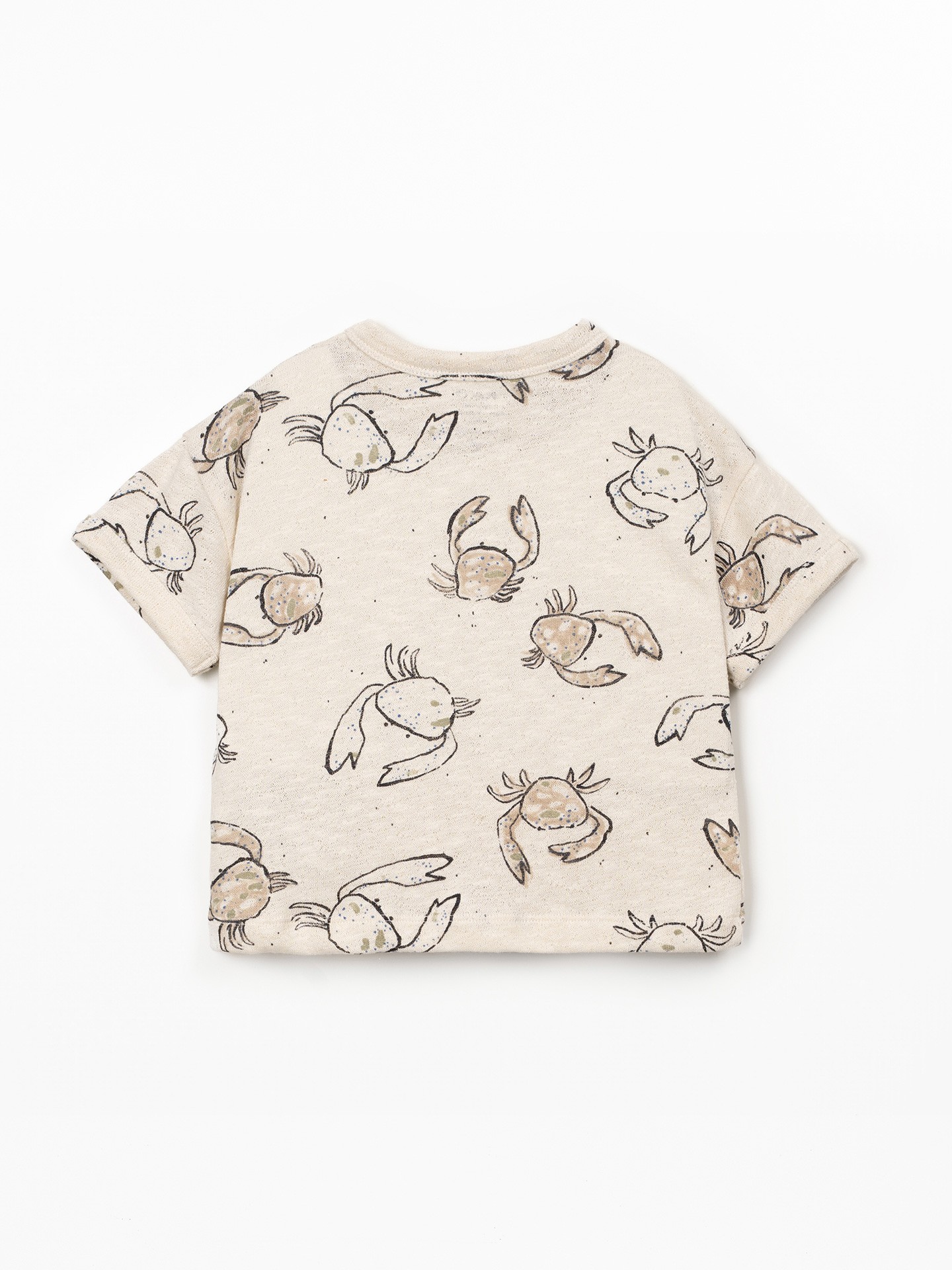 T-shirt em fibras naturais com estampado