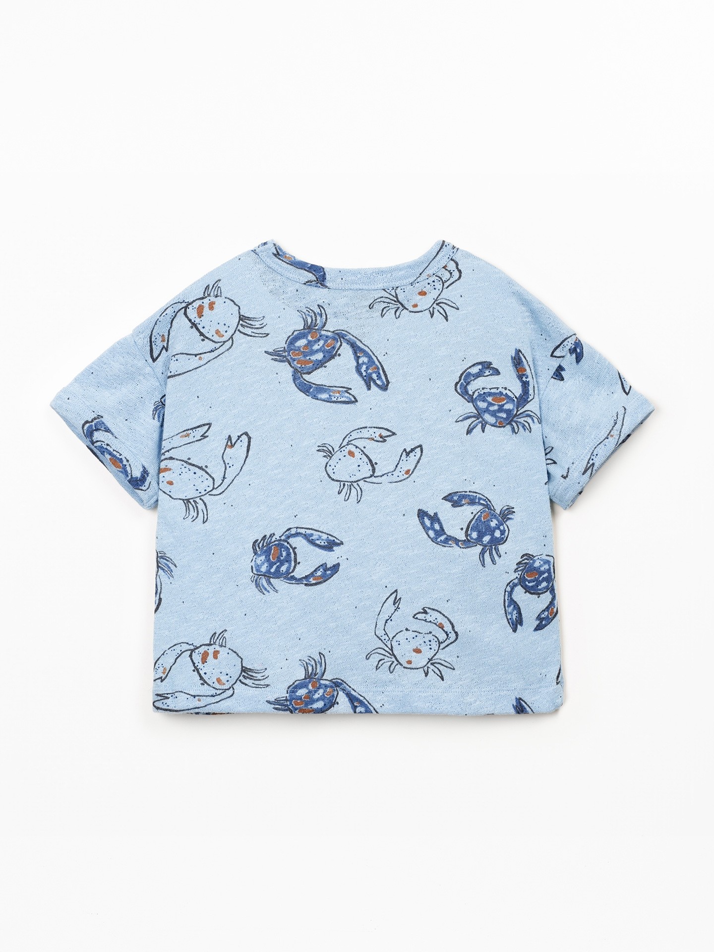 T-shirt em fibras naturais com estampado