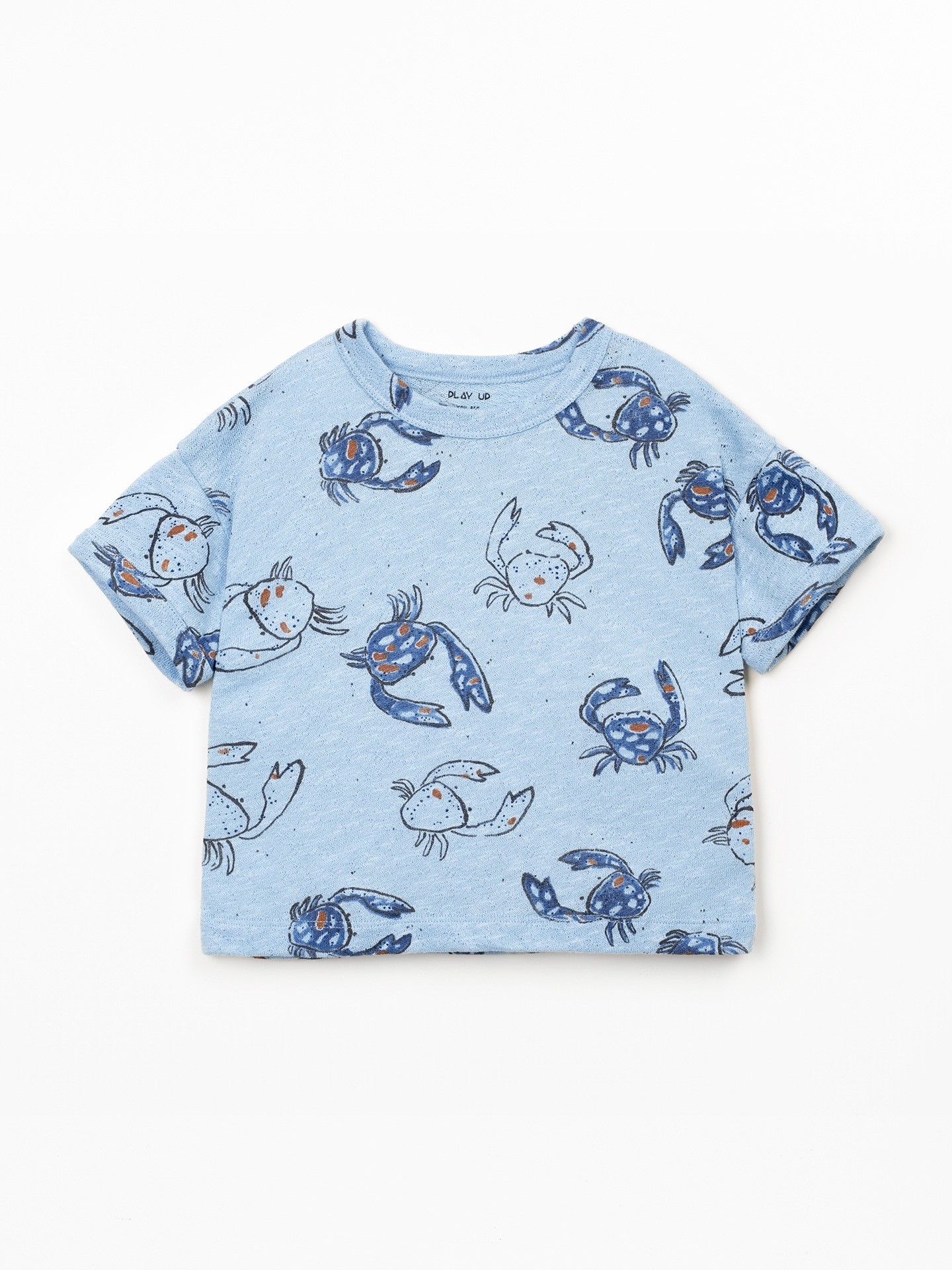 T-shirt em fibras naturais com estampado