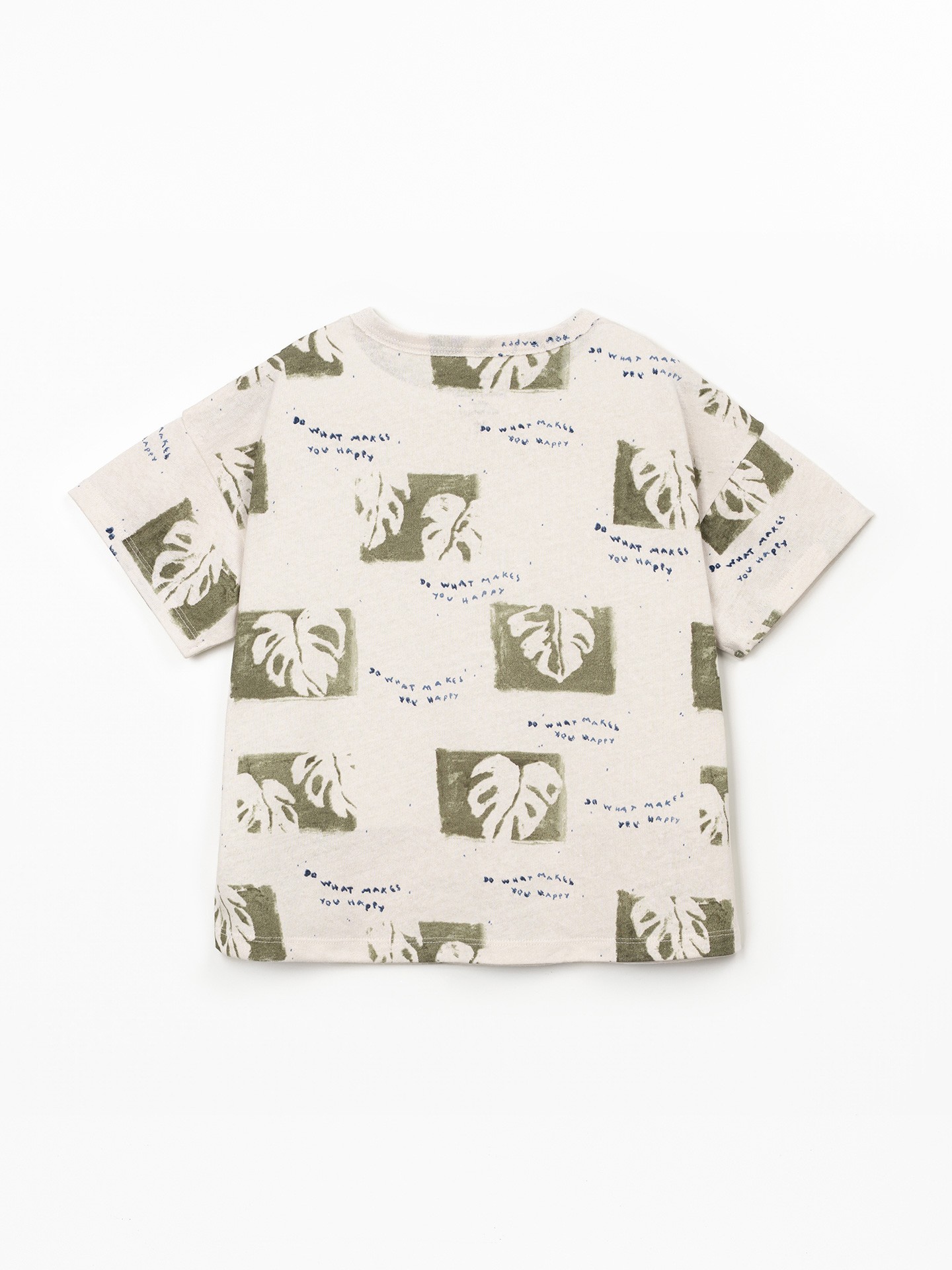 T-shirt em mistura de fibras naturais