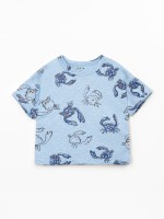 T-shirt em fibras naturais com estampado