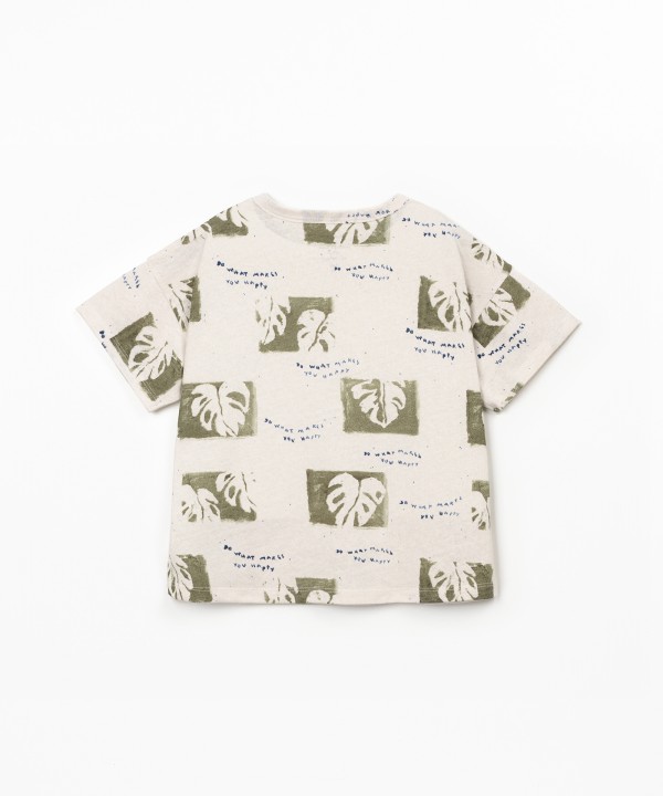 T-shirt em mistura de fibras naturais