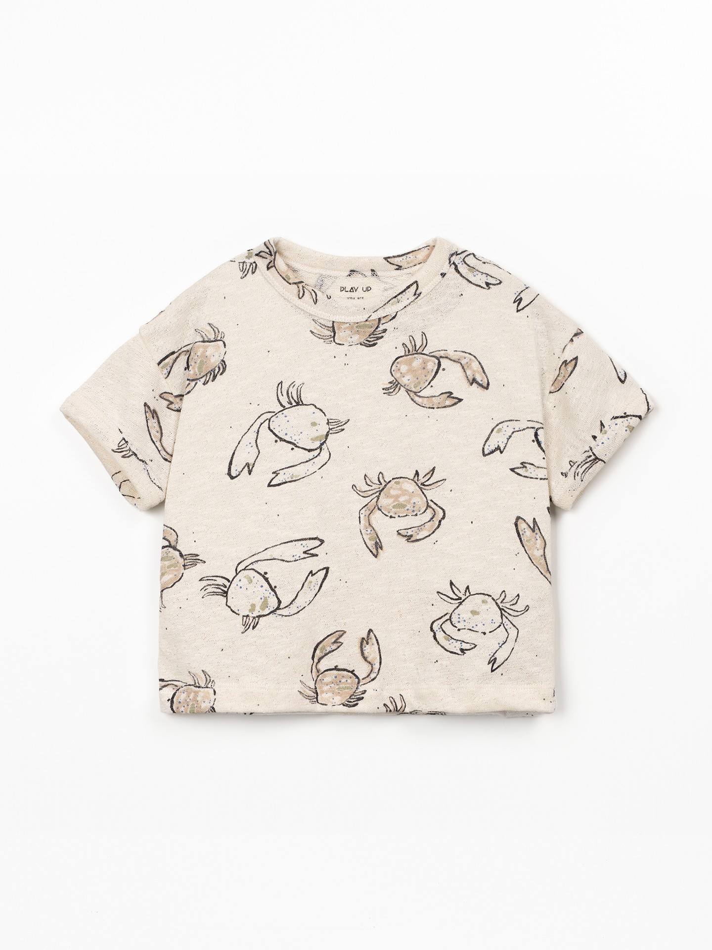 T-shirt em fibras naturais com estampado