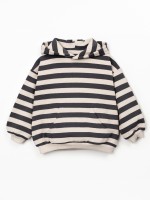 Camisola às riscas com capucho Camisola às riscas com capucho