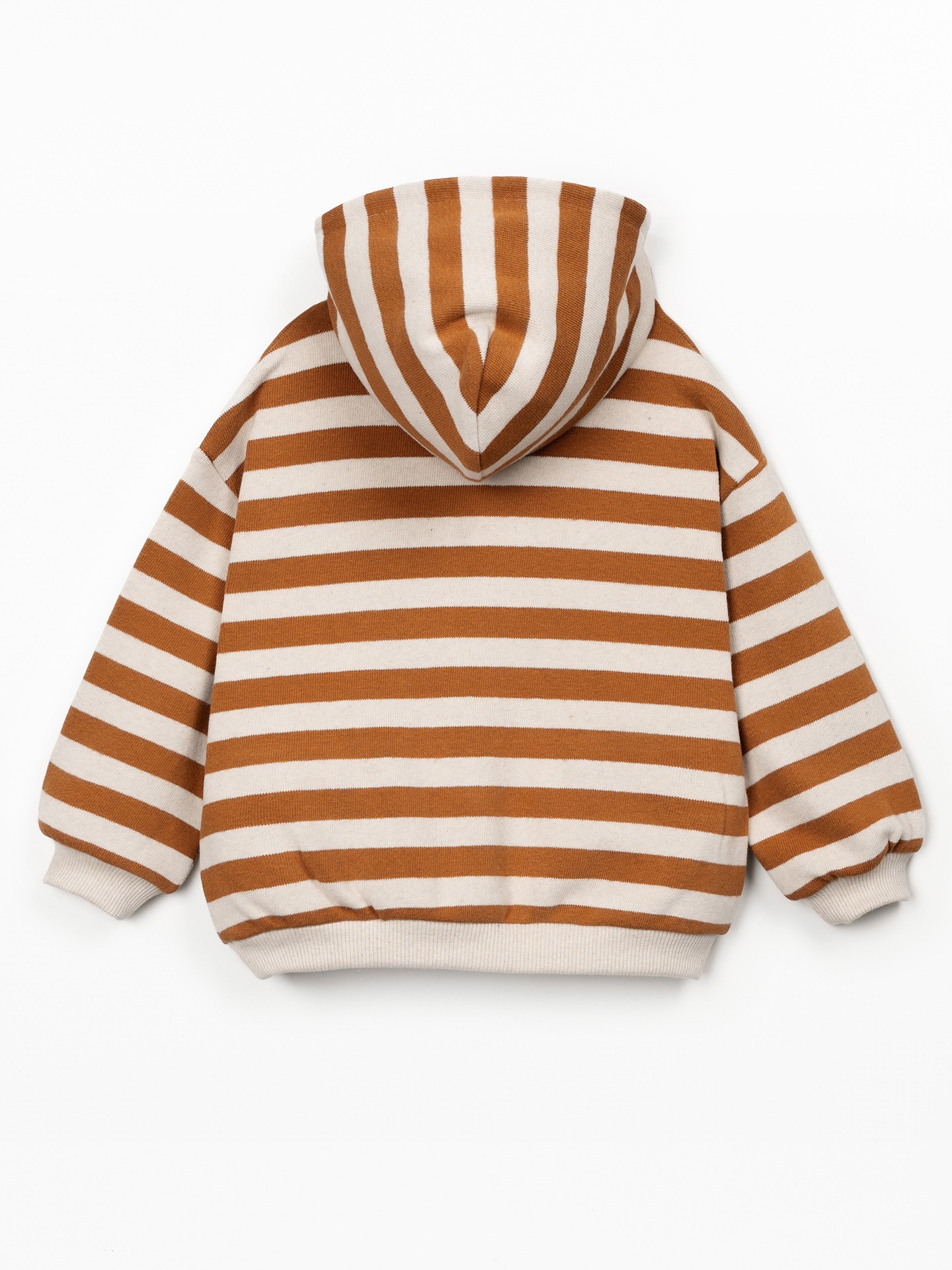 Camisola às riscas com capucho