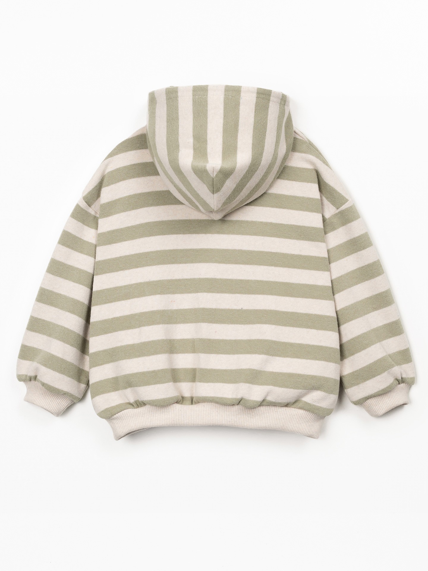 Camisola às riscas com capucho