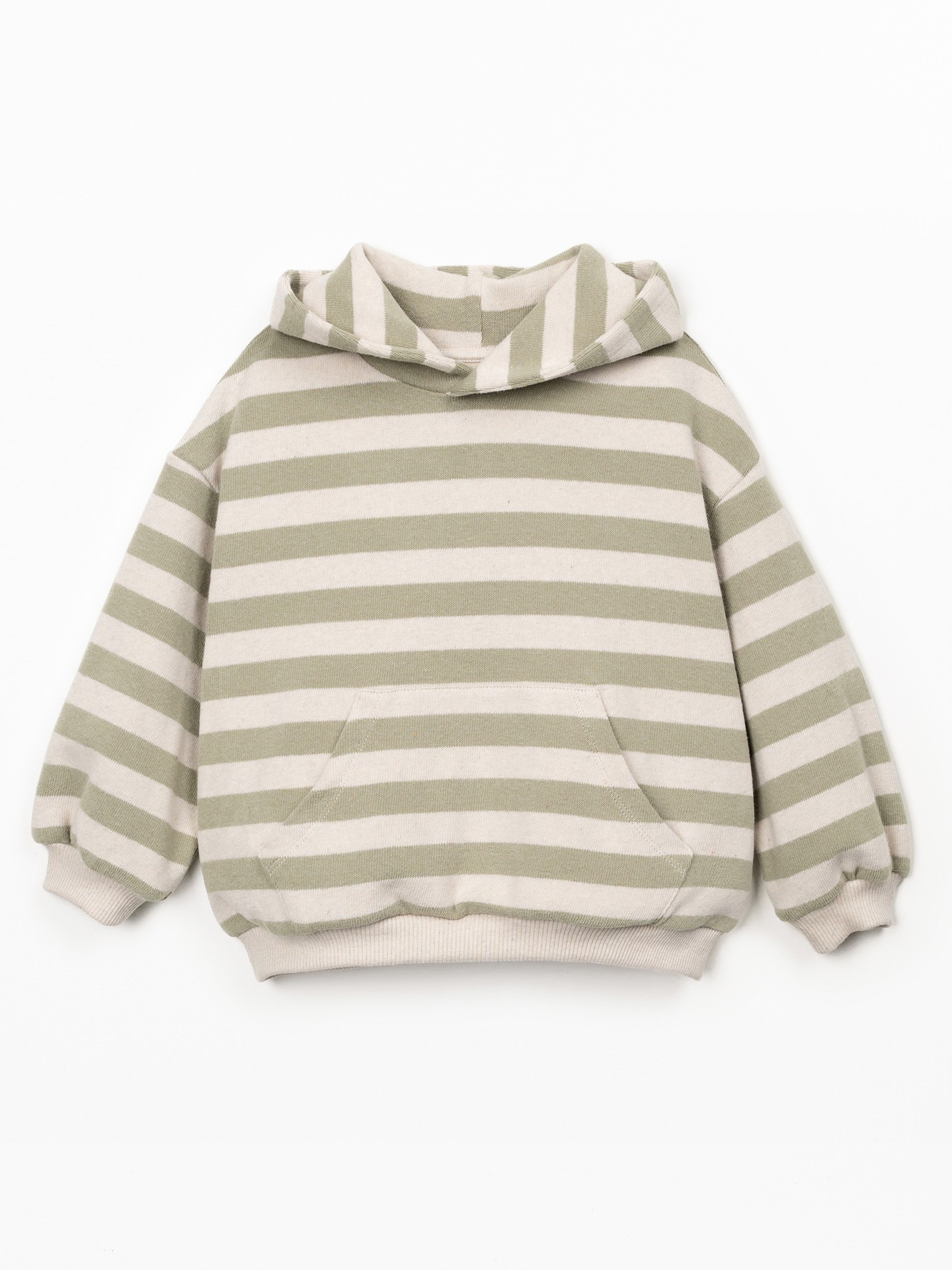 Camisola às riscas com capucho