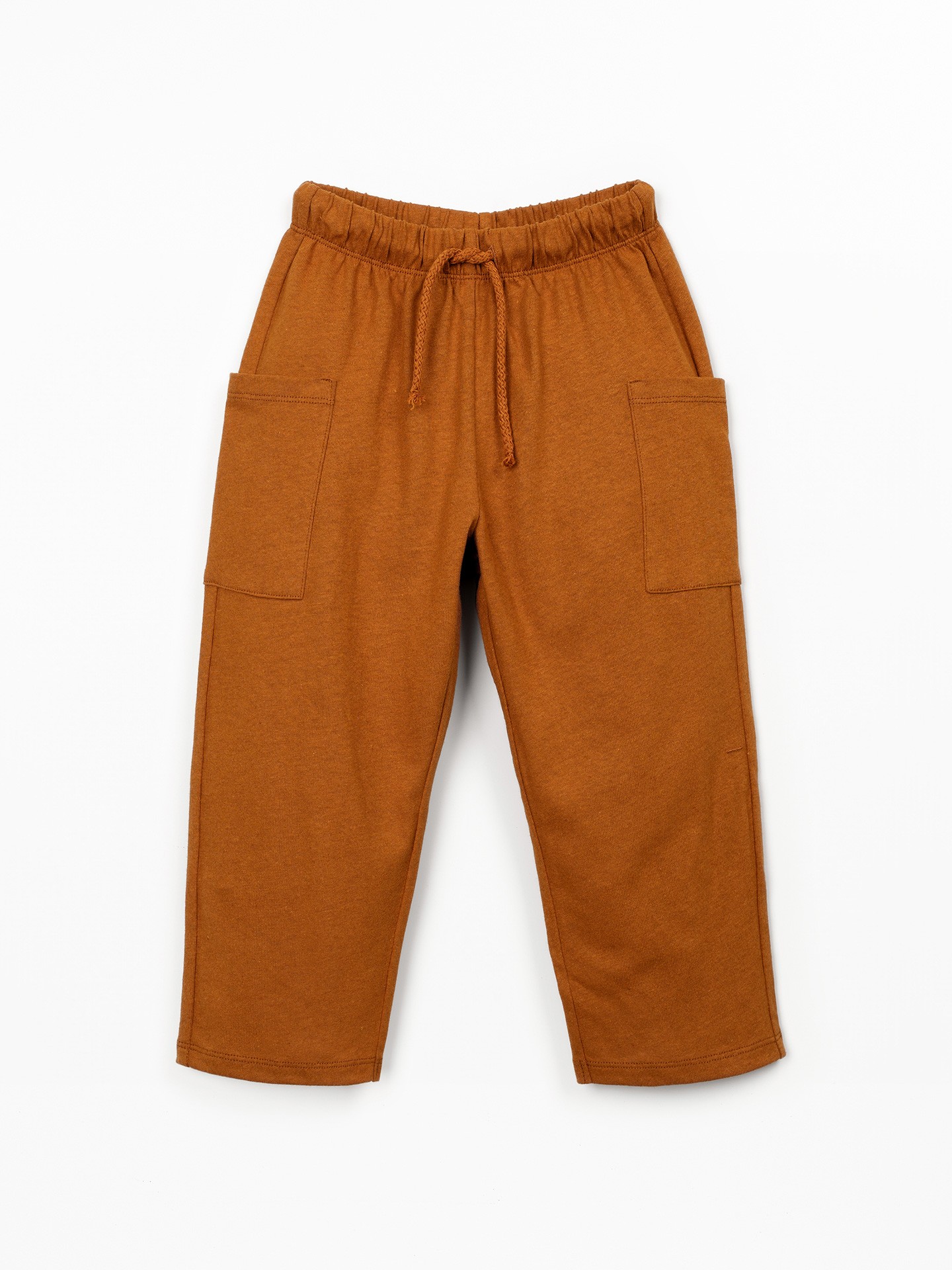 Trousers in organic cotton and linen blend