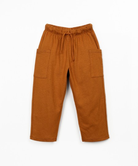 Trousers in organic cotton and linen blend