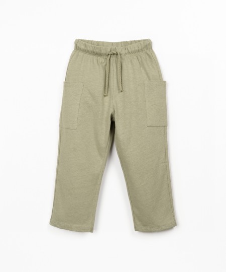Trousers in a blend of linen and organic cotton